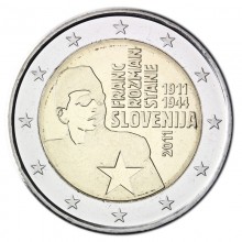 Slovėnija 2011 2 eurai - Franco Rozman-Stane gimimo 100-metis