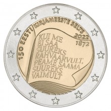 Estonia 2022 2 euro coin - 150th Anniversary of Founding of Estonian Literary Society (BU)