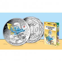 Prancūzija 2020 10 euro sidabrinė spalvota moneta - Smurfas paštininkas (BU)
