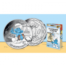 France 2020 10 euro silver coloured coin - Brainy Smurf (BU)