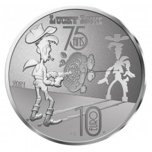 France 2021 10 euro silver coin - Lucky Luke averse
