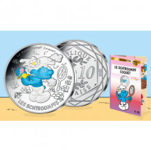 Prancūzija 2020 10 euro sidabrinė spalvota moneta - Smurfas savimyla (BU)