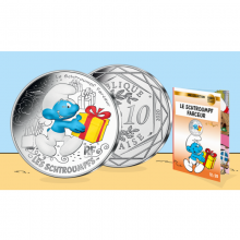 Prancūzija 2020 10 eurų sidabrinė spalvota moneta - Smurfas juokdarys (BU)