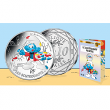 France 2020 10 euro silver coloured coin - Painter Smurf (BU)