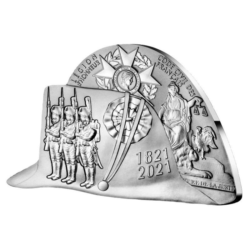 Prancūzija 2021 10 eurų sidabrinė moneta - Napoleono kepurė aversas