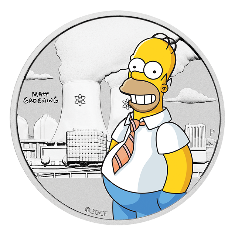 Tuvalu 2020 50 centų sidabrinė moneta - Houmeris Džei Simpsonas