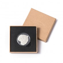 Latvija 2020 5 eurų sidabrinė moneta - Liepos lapas bankinėje dėžutėje