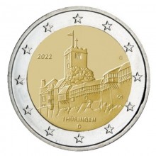 Vokietija 2022 2 eurų proginė moneta - Tiuringija*Vartburgo pilis