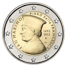 San Marino 2022 2 euro coin - Piero Della Francesca