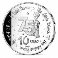 Prancūzija 2021 10 eurų sidabrinė spalvota moneta - Mažasis Princas-Šedevras reversas