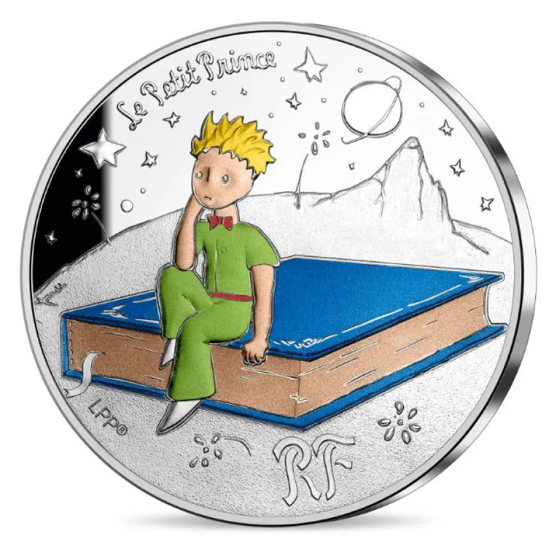 Prancūzija 2021 10 eurų sidabrinė spalvota moneta - Mažasis Princas-Šedevras aversas
