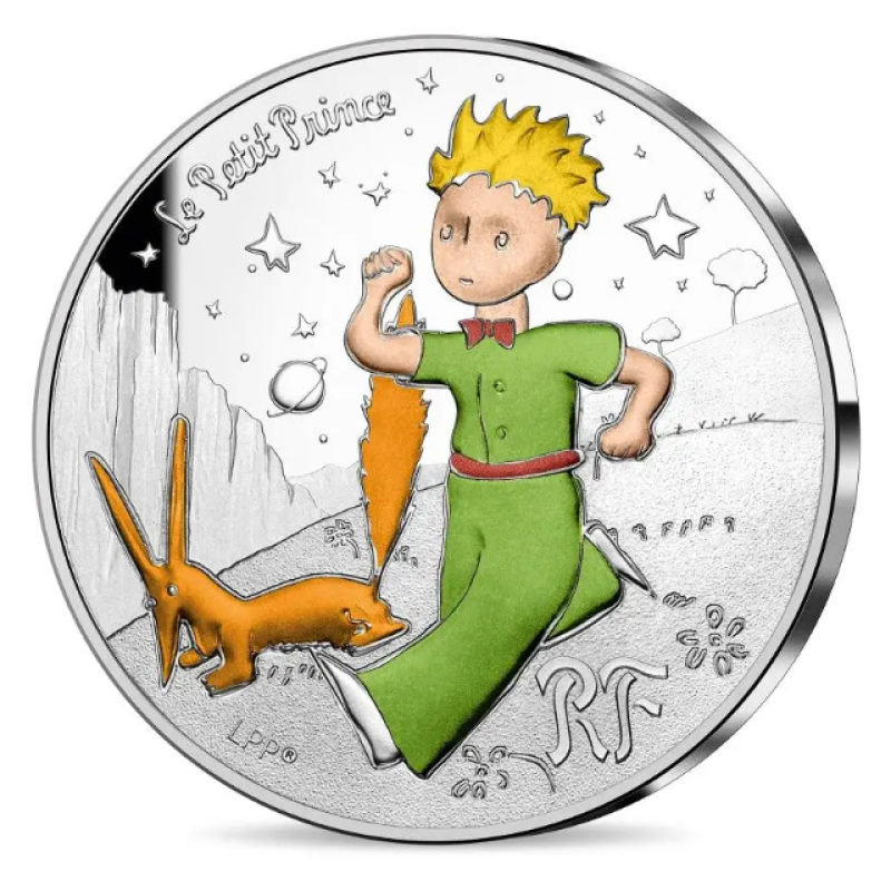 Prancūzija 2021 10 eurų sidabrinė moneta - Mažasis Princas ir lapė aversas