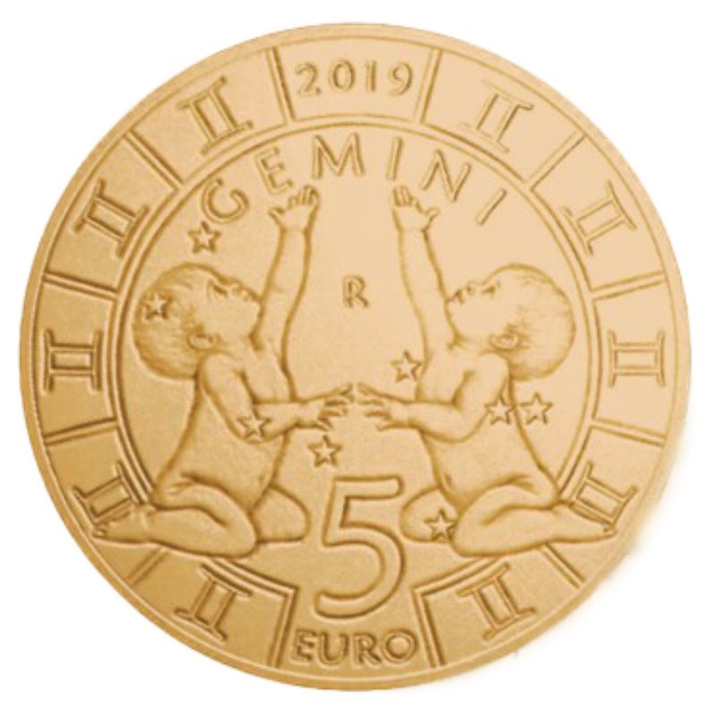 San Marino 2019 5 euro coin - Gemini (obverse)