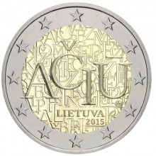 Lietuva 2015 2 eurų proginė moneta - Ačiū (BU)