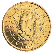 San Marinas 2021 5 eurų moneta - Žuvys aversas