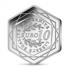 France 2021 10 euro silver hexagonal coin - Marianne (reverse)