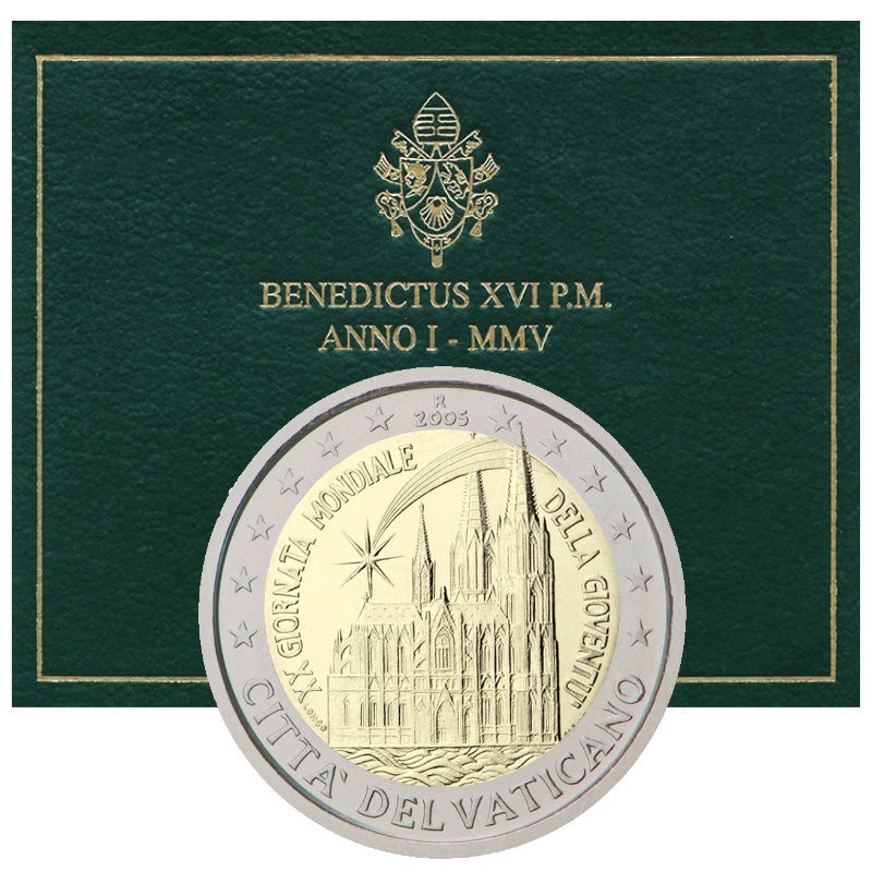 Vatikanas 2005 2 eurų moneta - Jaunimo dienos Kelne kortelėje