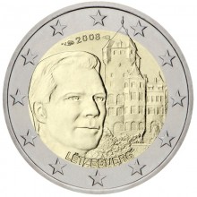 Luxembourg 2008 2 euro coin - The Grand Duke Henri and the official residence ‘Château de Berg’