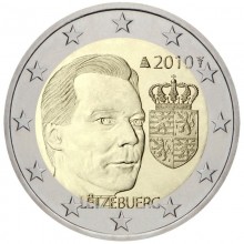 Liuksemburgas 2010 2 euro proginė moneta - Didžiojo kunigaikščio herbas