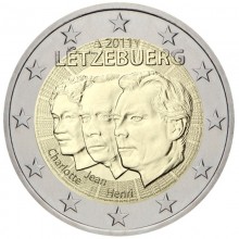 Liuksemburgas 2011 2 euro proginė moneta -  Didžiojo kunigikščio Jeano skyrimo įgaliotiniu 50-metis