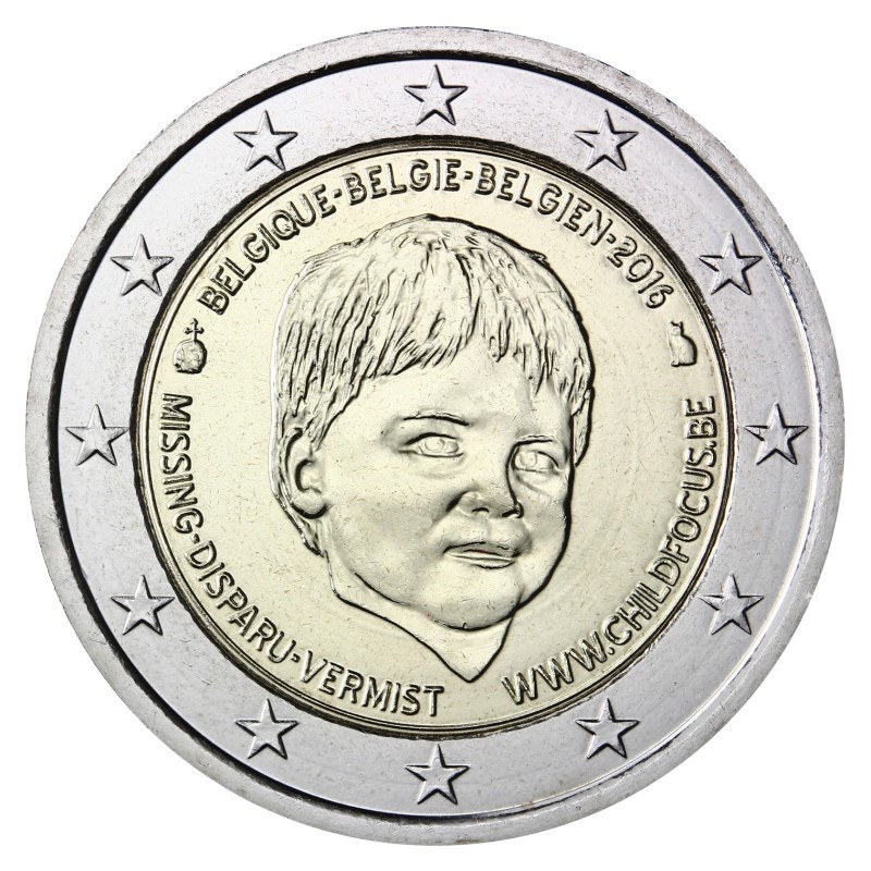 Belgija 2016 2 eurų moneta - Tarptautinė dingusių vaikų diena