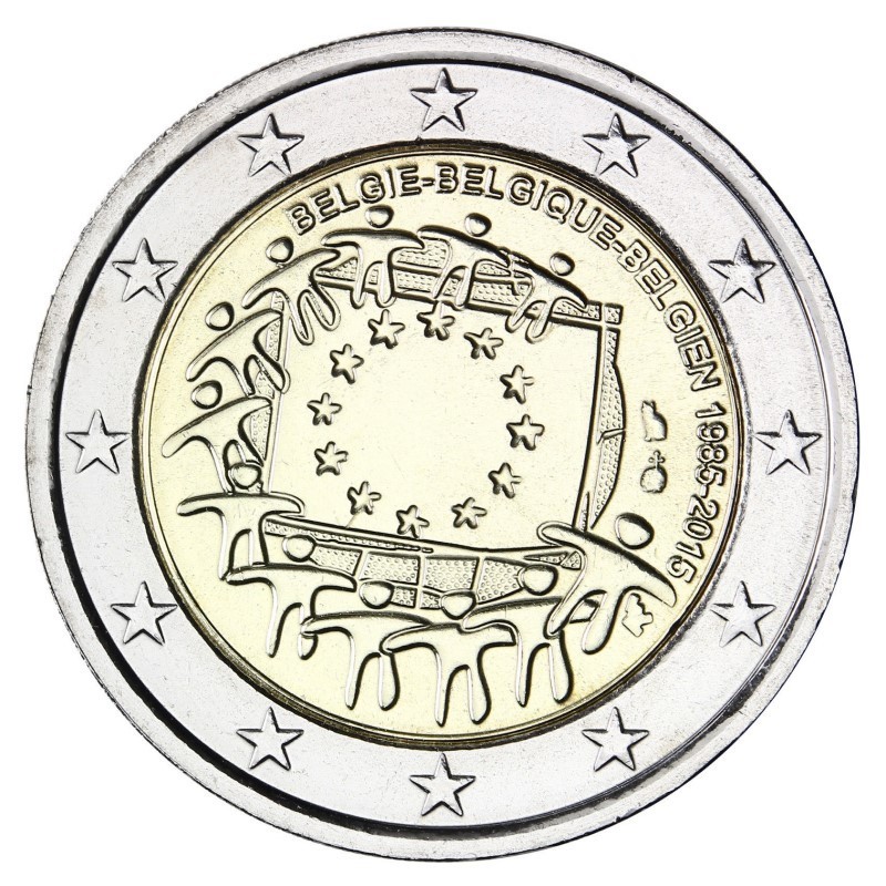 Belgium 2015 2 euro coin - 30th anniversary European flag