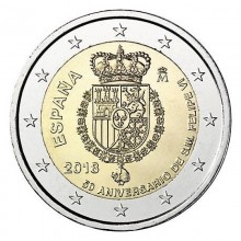 Spain 2018 2 euro coin - 50th anniversary of King FELIPE VI