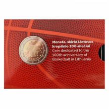 Lithuania 2022 2 euro coincard - 100 years of basketball in Lithuania (BU)