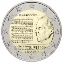 Liuksemburgas 2013 2 euro proginė moneta - Didžiosios kunigaikštystės himnas