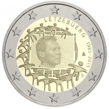 Luxembourg 2015 2 euro coin - 30th anniversary European flag