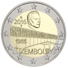 Liuksemburgas 2016 2 euro proginė moneta - Didžiosios kunigaikštienės Charlotte tilto atidarymo 50-metis