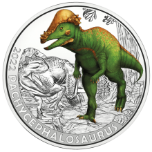 Austria 2022 3 euro coin - Pachycephalosaurus