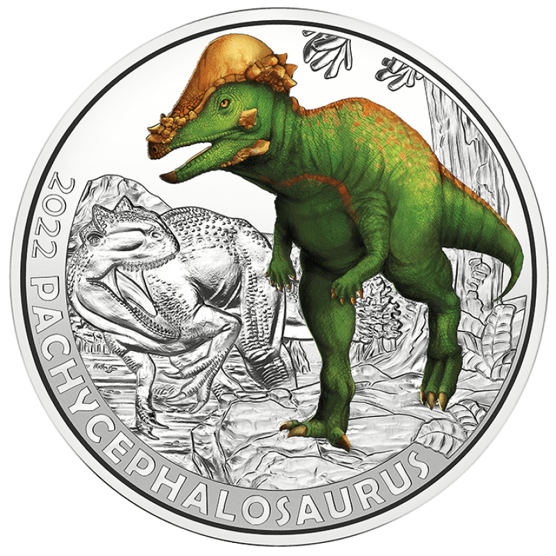 Austrija 2022 3 eurų kolekcinė moneta - Pachycephalosaurus