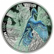 Austria 2022 3 euro coin in the dark - Microraptor