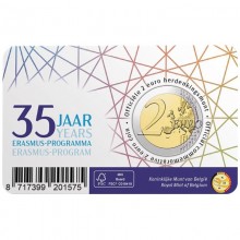 Belgija 2022 2 euro proginė moneta kortelėje - Erasmus programa (BU)