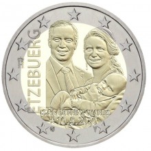 Liuksemburgas 2020 2 euro proginė moneta -  Princo Charles gimimas (reljefas)