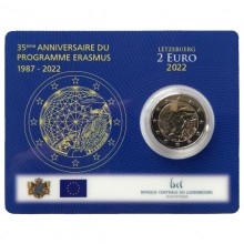 Liuksemburgas 2022 2 eurai kortelėje - Erasmus programa