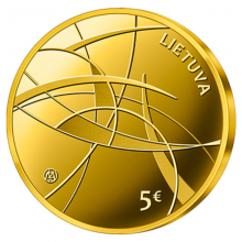 Lietuva 2021 5 eurų auksinė moneta, skirta Socialiniams mokslams (aversas)