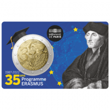 Prancūzija 2022 2 euro proginė moneta kortelėje - Erasmus programa (BU)
