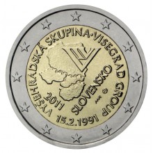 Slovakija 2011 2 eurų proginė moneta - Vyšegrado grupės 20-metis