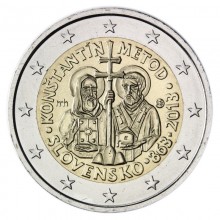Slovakija 2013 2 euro proginė moneta - Šv.Konstantino ir Metodijaus misijos 1150-metis