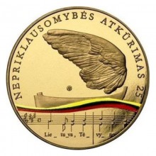 Lietuva 2015 5 euro kolekcinė spalvota moneta - Nepriklausomybės 25-erių metų sukaktis