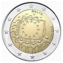 Malta 2015 2 euro coin - 30th anniversary European flag