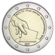 Malta 2011 2 euro coin - First elected representatives 1849