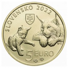 Slovakija 2022 5 eurų moneta - Lūšis