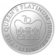 Malta 2022 2,5 eurų kolekcinė moneta - Karalienės Elžbietos II platininis jubiliejus (BU)