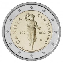 San Marinas 2022 2 eurų moneta - Antonio Canova