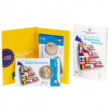 Italy 2022 2 euro coin Erasmus programme in coincard