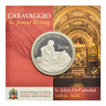 Malta 2022 3 euro coin - Caravaggio-St. Jerome Writing (BU)