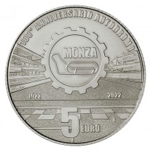 Italija 2022 5 eurų sidabrinė moneta - Monza lenktynių trasa Italijoje